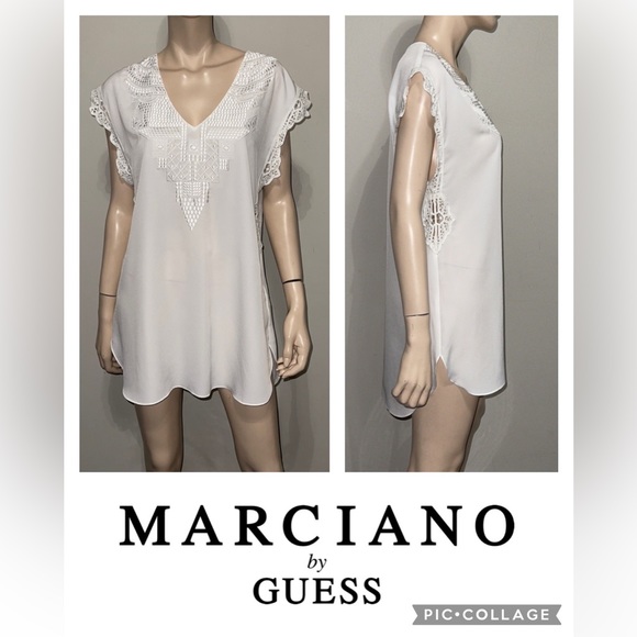 Guess by Marciano Embroidered White Tunic L - Picture 1 of 13